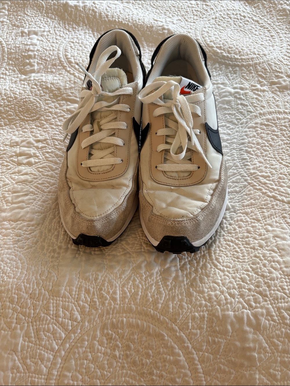 Nike White, Black and Gray Retro Runner Sneakers